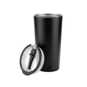 SLYRO – Vacuum Insulated Tumbler with Flip-Up Straw Lid & Carry Handle (600ml)