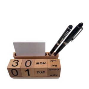 Wood Calendar Blocks with Phone & Pen Stand