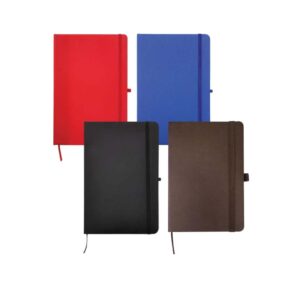 A5 Fabric & Bamboo Notebook With Elastic Band & Pen Holder