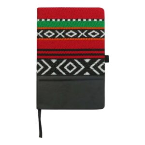 A5 Sadu Design Fabric & PU Notebook With Black PU Accent