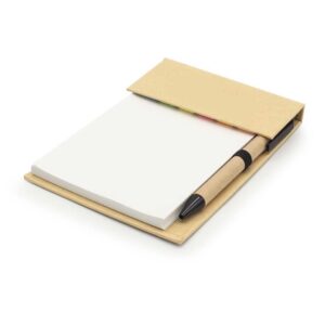 Cardboard Notepad With Sticky Notes & Pen