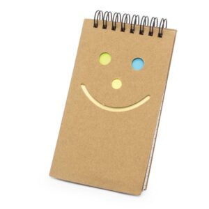 Spiral Recycled Cardboard Notepad With Smiley Cut-Out