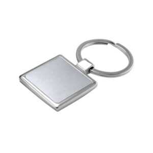 Square Shaped Metal Keychain