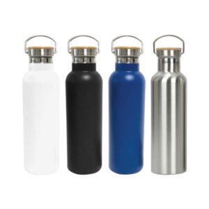 Stainless Steel Water Bottle with Bamboo Lid