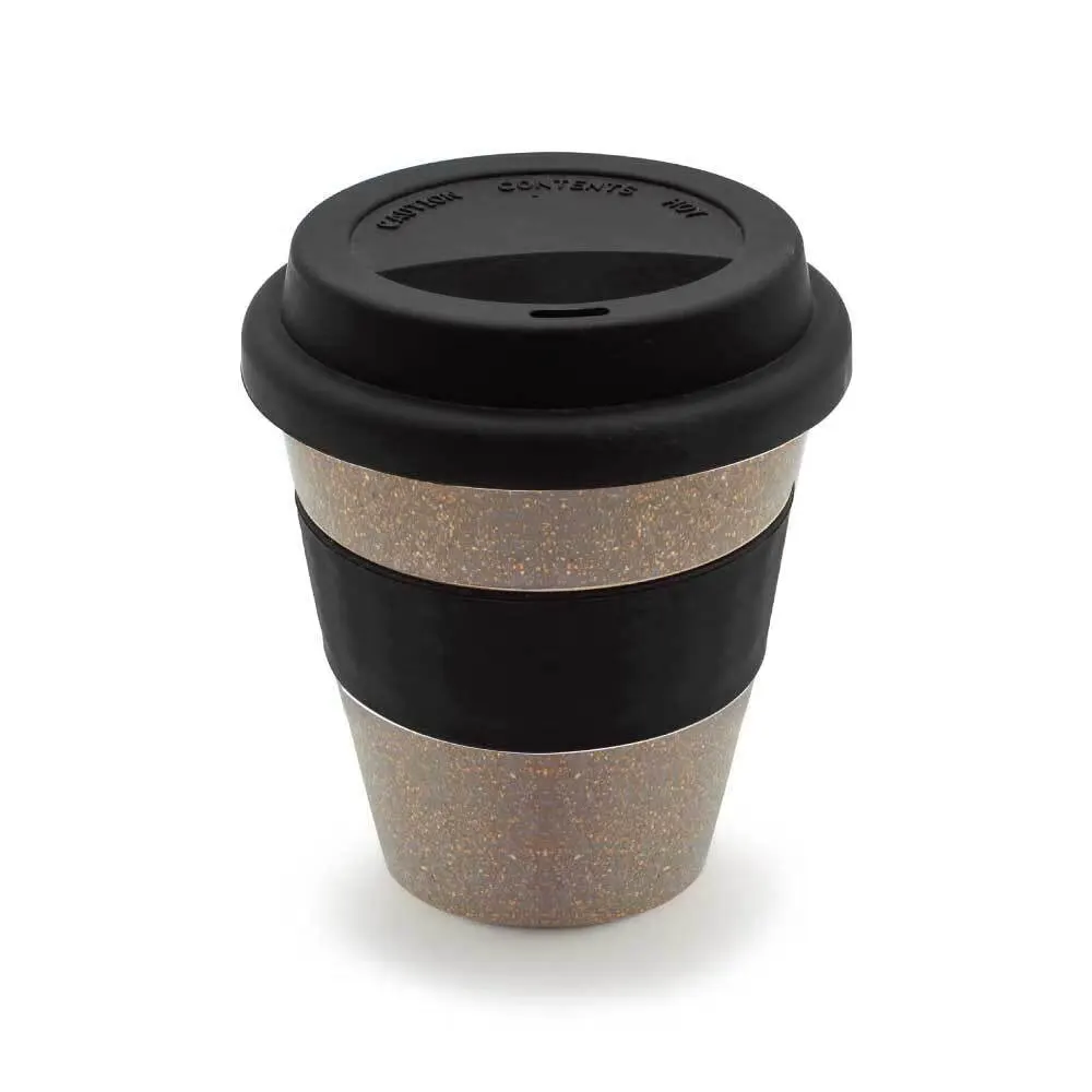 steinio bamboo fiber sip cup with silicone lid band black 1 STEINIO - Bamboo Fiber Sip Cup with Silicone Lid & Band (350ml)