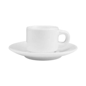 Sublimation White Ceramic Cup & Saucer 77ml Capacity