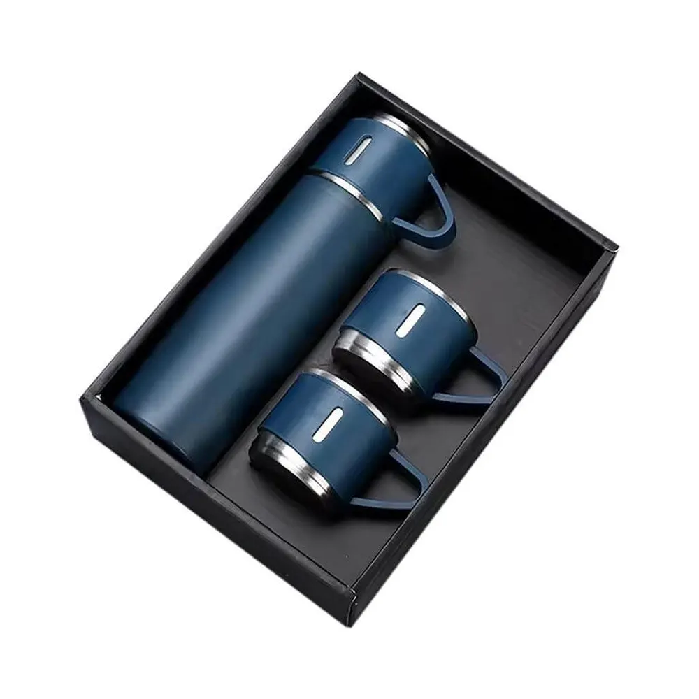 terroa vacuum flask gift set with two cups family friendly travel set navyblue 1 TERROA - Vacuum Flask Gift Set with Two Cups (140ml) - Image 2