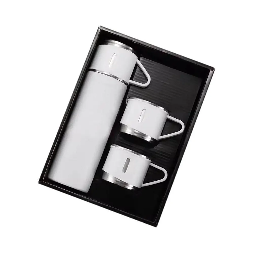 terroa vacuum flask gift set with two cups family friendly travel set white 1 TERROA - Vacuum Flask Gift Set with Two Cups (140ml) - Image 4