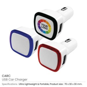 Swivel USB Car Charger (PVC)