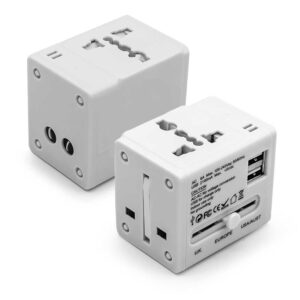 Universal Travel Adapter with Dual USB (5V/1A)