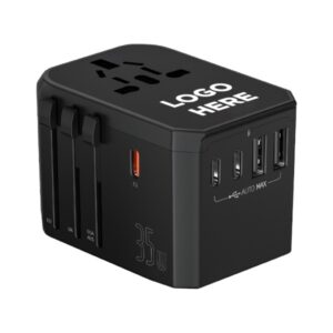 35W Light-Up Logo Universal Travel Adapter (3 USB-C + 2 USB)