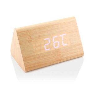 Triangular Bamboo Digital Desk Clock