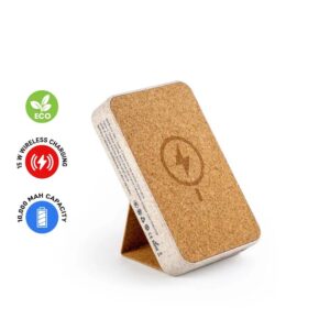 10,000mAh Cork & Wheat Straw Wireless Powerbank