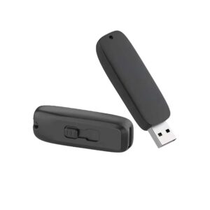 Light-Up Leather Slide USB Flash Drive (Black, USB 3.0, 64GB)