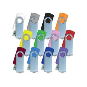 Silver Swivel USB Flash Drive (Metal & PVC)