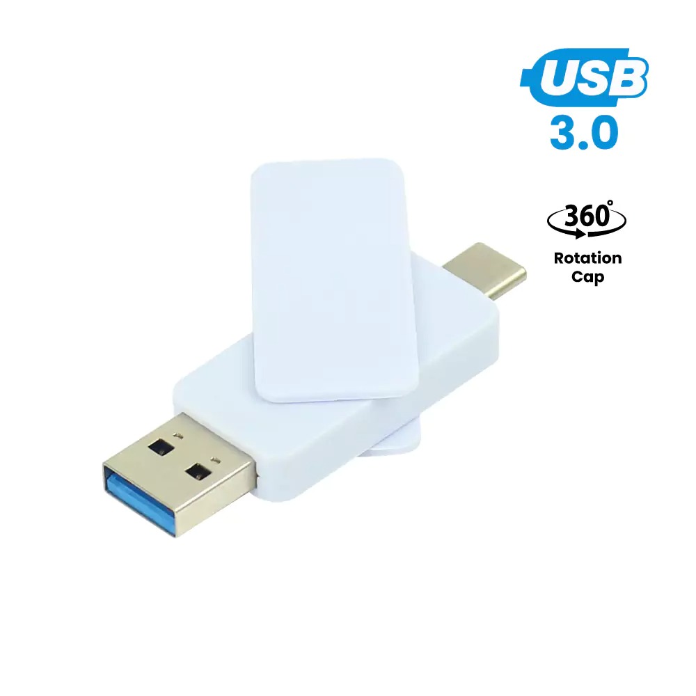 tg ufd 44 white swivel otg phone usb combo flash drive 64gb usb 1 White Swivel OTG Phone USB Combo Flash Drive (64GB, USB 3.0)
