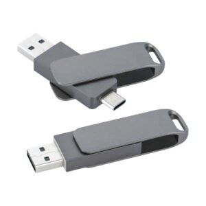 Dual Connector Metal USB Flash Drive (USB-A + USB-C)