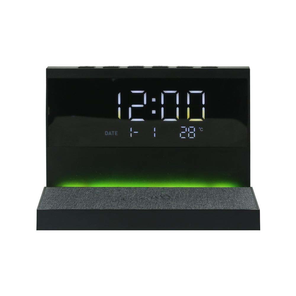 tg wc 02 wireless charger digital clock led night light usb output 4 Up to 15W Wireless Charger with Digital Clock & LED Night Light (ABS/PC) - Image 3