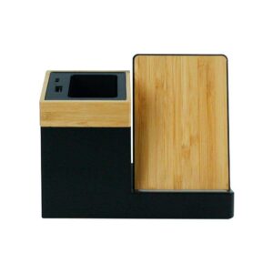 Wireless Charging Stand Up to 15W with Pen Holder (Bamboo & Recycled Plastic)
