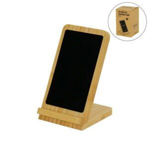 Bamboo Wireless Charger Stand Up to 15W with Light-Up Logo