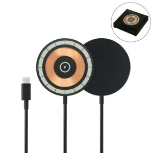 Round Magnetic Wireless Charger Up to 15W (Metal/ABS, Type-C Cable)