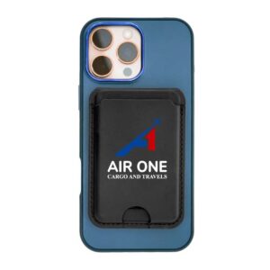 PU Leather Magnetic Wireless Charger Up to 15W with Stand & Card Slot