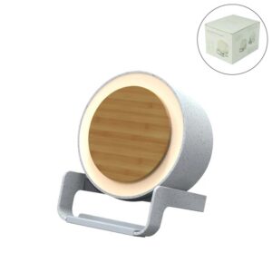 Bamboo & Wheat Straw Bluetooth Speaker with 10W Wireless Charging & Night Lamp