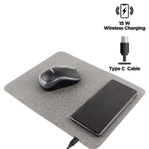 Foldable Fabric Mousepad with Wireless Charging (Fabric/PU)