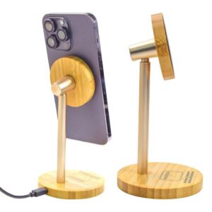 Bamboo Wireless Charger Stand (Dual Charging)