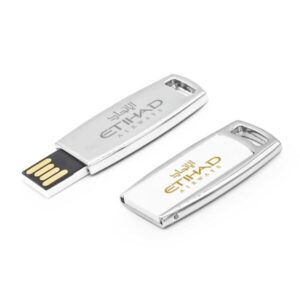 Thin White Metal Case USB Flash