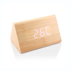 Triangular Wooden Digital Desk Clock