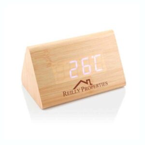 Triangular Wooden Digital Desk Clock