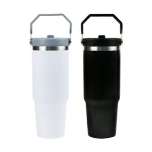 Tumbler with Handle & Straw SS Double Wall 900ml