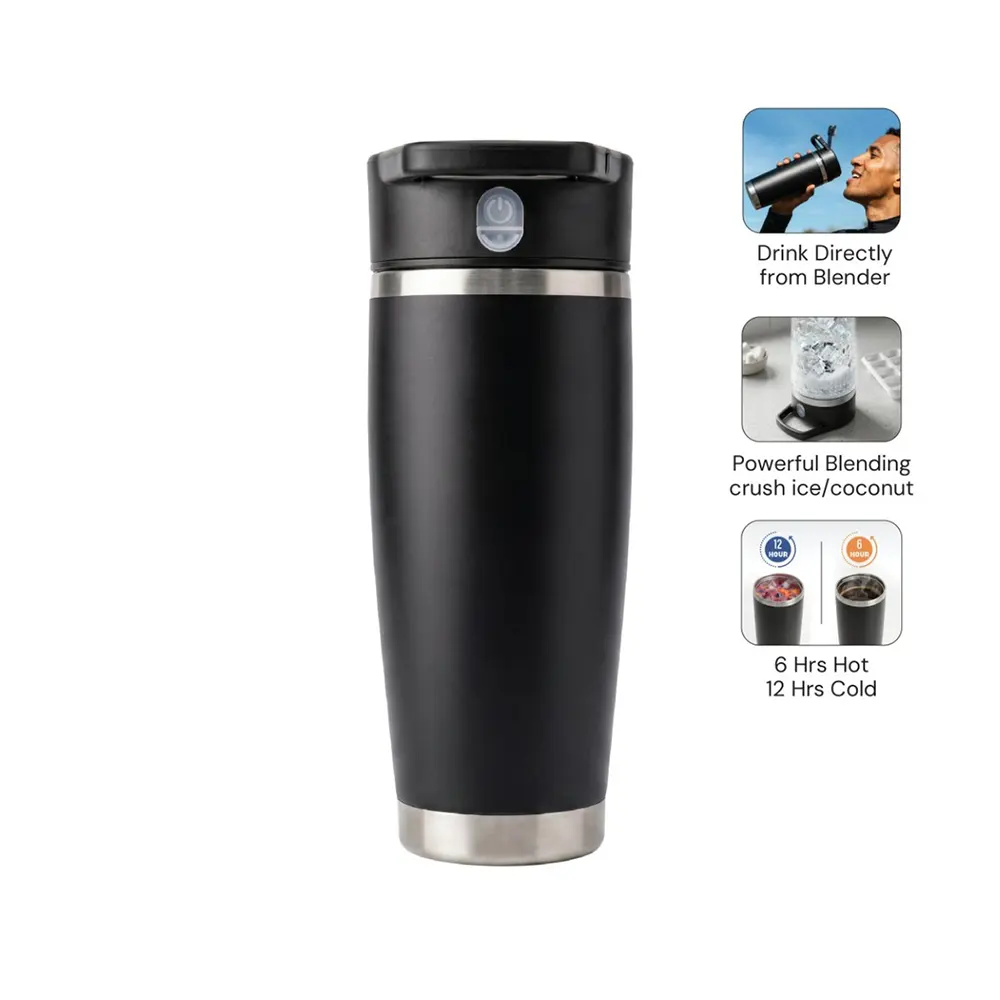 verdro portable blender vacuum bottle blend sip travel tumbler black 1 VERDRO - Portable Blender Vacuum Bottle-Blend & Sip Travel Tumbler (600ml)