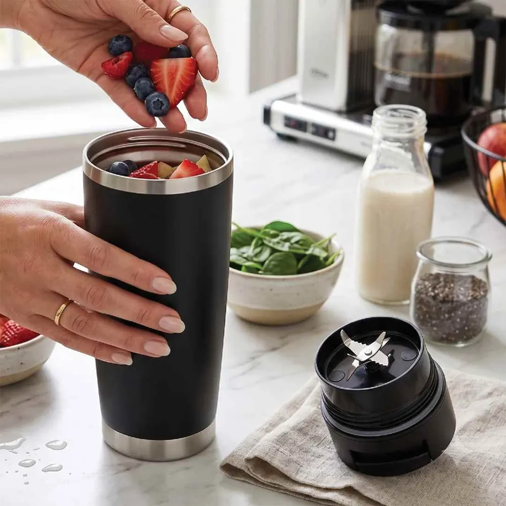 verdro portable blender vacuum bottle blend sip travel tumbler black 4 VERDRO - Portable Blender Vacuum Bottle-Blend & Sip Travel Tumbler (600ml) - Image 4