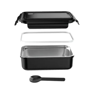 VESSO – Premium Stainless Steel Leakproof Lunch Box with Steam Valve & Spoon
