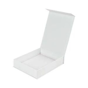 White Cardboard Packaging Box with Front Flap Opening