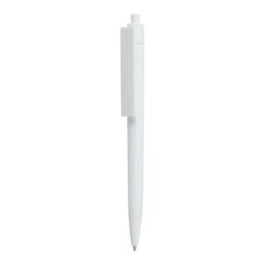 White Plastic Pen, Push Button with Wide Clip