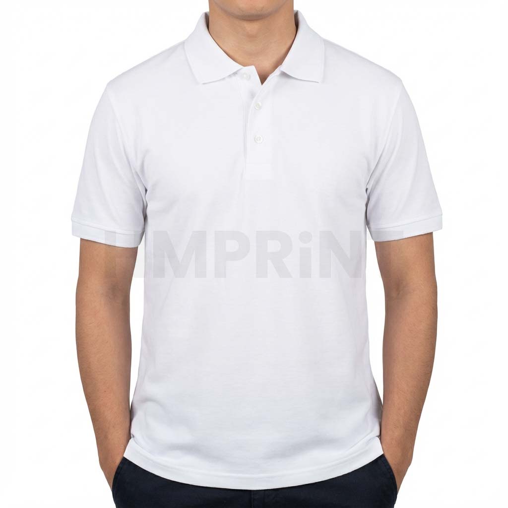 white polo exclusive 220 white short sleeve polo shirt with a classic collar and two button placket.