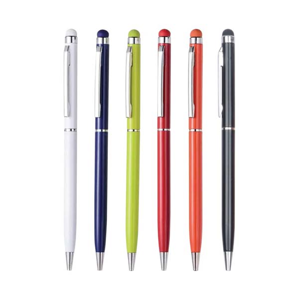wi mp 59 extra slim aluminium twist action pen with stylus blue refill main Extra-Slim Aluminium Twist-Action Ball Pen With Stylus (Blue Refill)