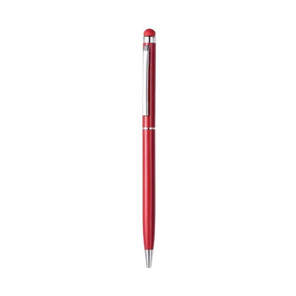 wi mp 59 extra slim aluminium twist action pen with stylus blue refill red Extra-Slim Aluminium Twist-Action Ball Pen With Stylus (Blue Refill) - Image 3