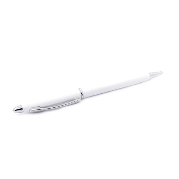 wi mp 64 slim twist action metal ballpoint pen wht Slim Twist-Action Metal Ballpoint Pen (140 x 12 mm) - Image 3