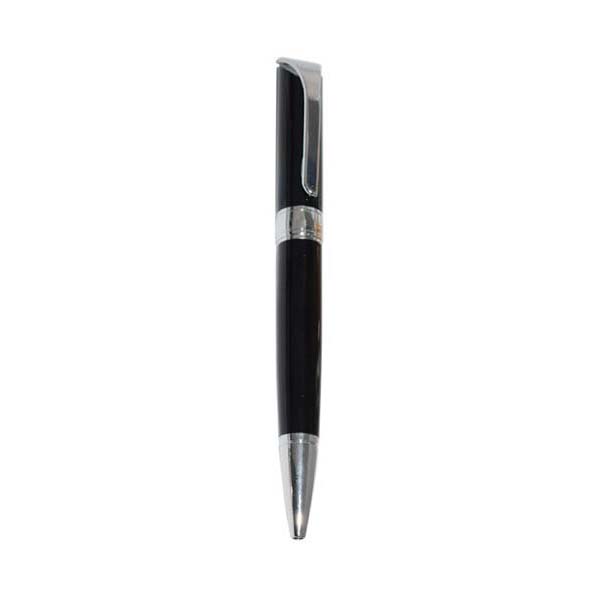 wi mp 70 glossy twist action metal ballpoint pen with clip blk slv Glossy Barrel Twist-Action Metal Ballpoint Pen With Clip (135 x 17 mm) - Image 3