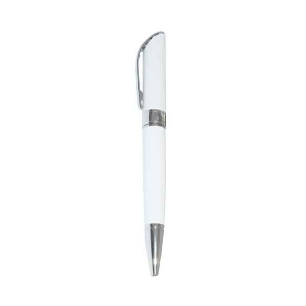 wi mp 70 glossy twist action metal ballpoint pen with clip wht slv Glossy Barrel Twist-Action Metal Ballpoint Pen With Clip (135 x 17 mm) - Image 4