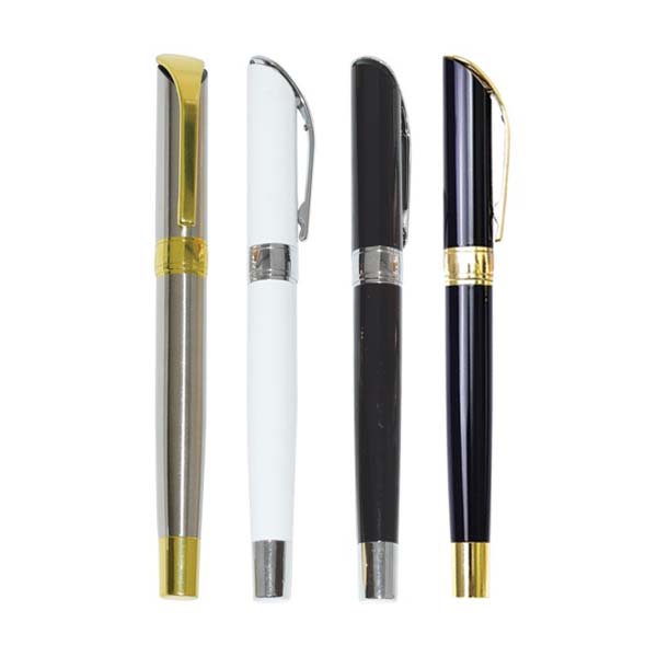 wi mp 71 glossy metal rollerball pen with cap main Glossy Barrel Metal Rollerball Pen With Cap (135 x 17 mm)