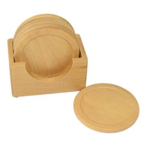 Wood Coasters With Holder