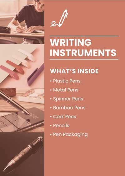 writing instruments catalogue banner