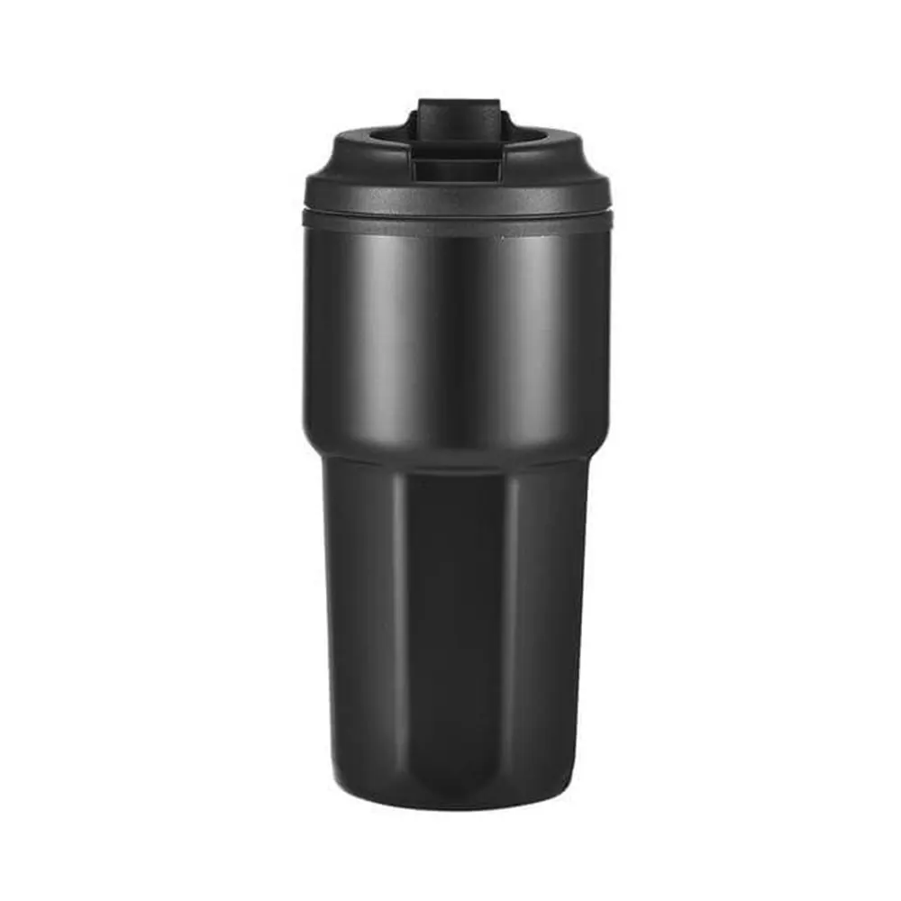 zelora stainless steel coffee tumbler with pp lining cup holder friendly black 1 ZELORA - Stainless Steel Coffee Tumbler with PP Lining (500ml)